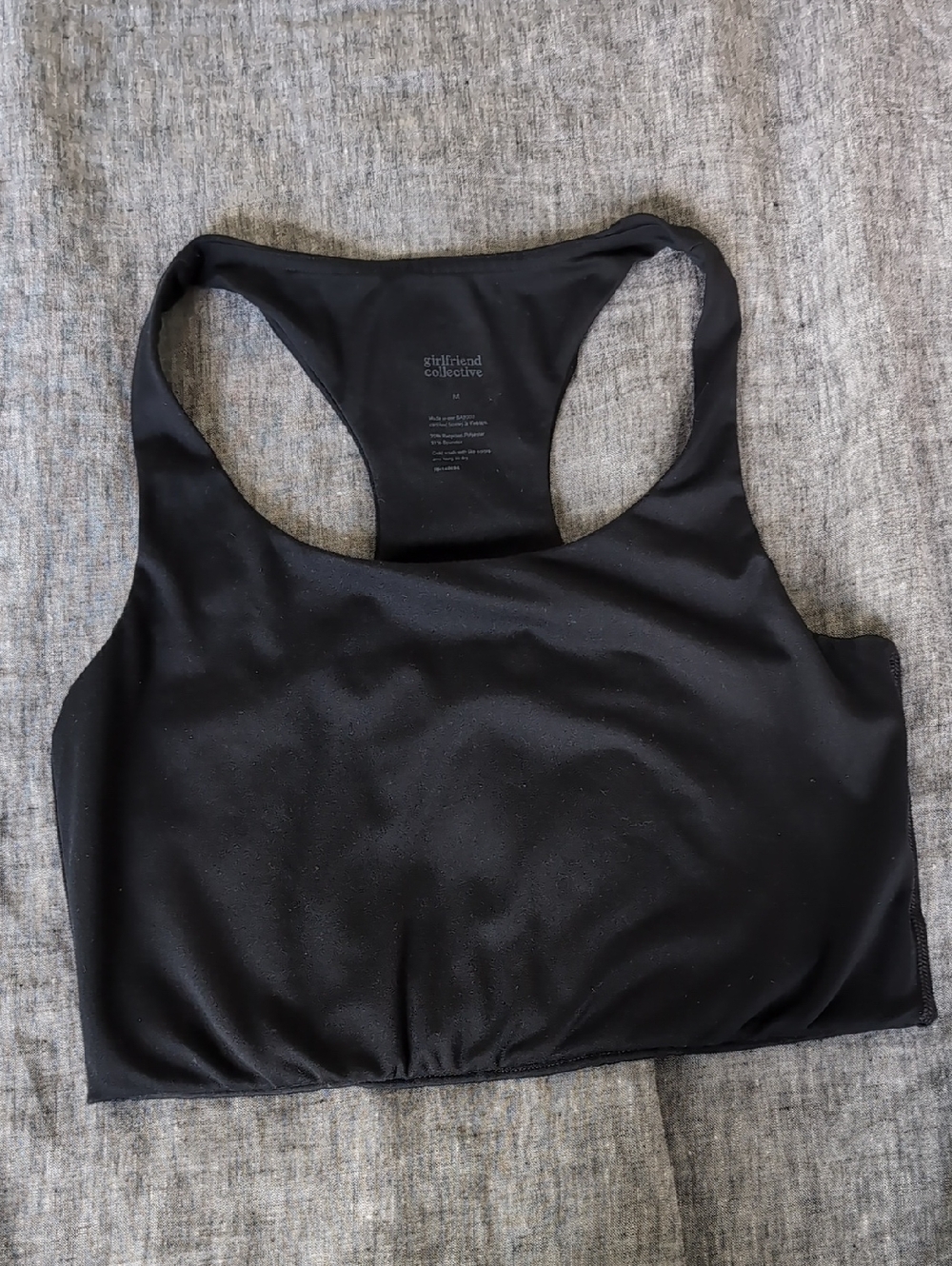 Girlfriend Collective Paloma Bra - BLACK - Size M